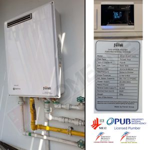 Ferroli GS 20 OE BIP TG (I) City Gas Heater #1 Safety EMA Licensed Gas installer in Singapore. Replace, install & repair to resolved the water no hot issue.