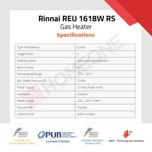 Rinnai REU 1618W RS Specifications