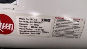 Rheem EH75M Water Heater