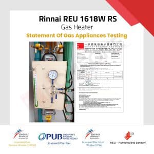 Rinnai REU-1618W-RS Gas Water Heater Statement Of Gas Testing