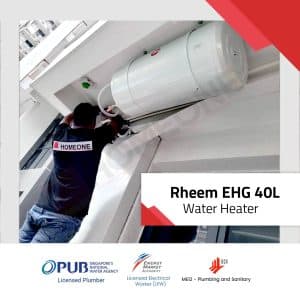 Rheem EHG 40L with technician