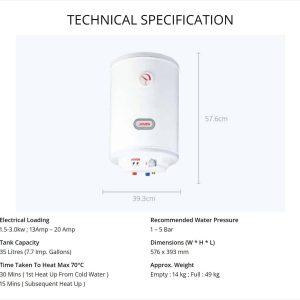 Joven JVA-35 Electric Storage Water Specification