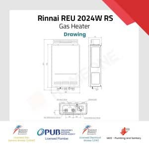 Rinnai REU-2024W-RS Gas Water Heater Drawing