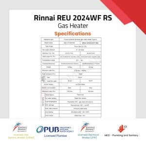 Rinnai REU 2024WF RS Specifications