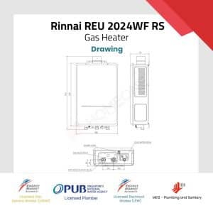 Rinnai REU-2024WF-RS Gas Water Heater Drawing