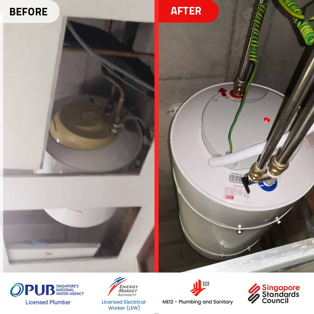 Before and After - Ariston Pro R 50 H Water Heater