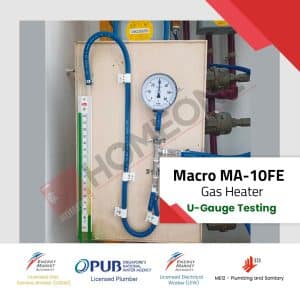 Macro MA 10FE Gas Water Heater U gauge testing