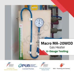 Macro MA 20WOD Gas Water Heater U Gauge Testing