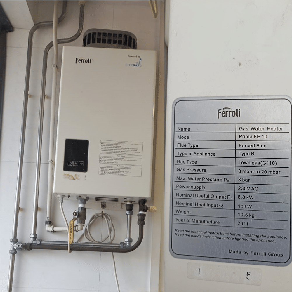 Ferroli Prima FE 10 (Flue Type) at 897 Tampines Street 81 HDB