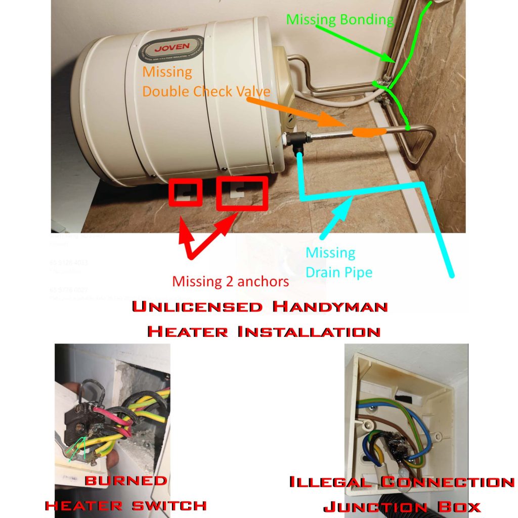 Unlicensed Handyman Water Heater Installation