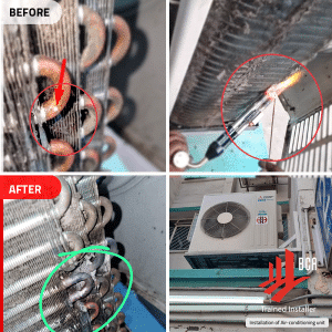 Refrigerant pipe leak repair -Before and After condition of repair-8Apr2024