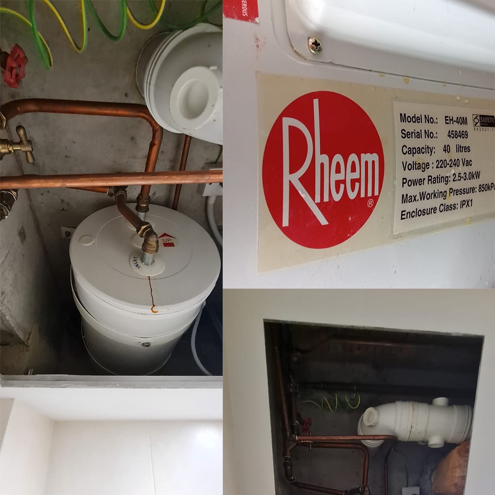 Rheem EH-40M water heater replacement at The Grandhill - 2 Feb 2024