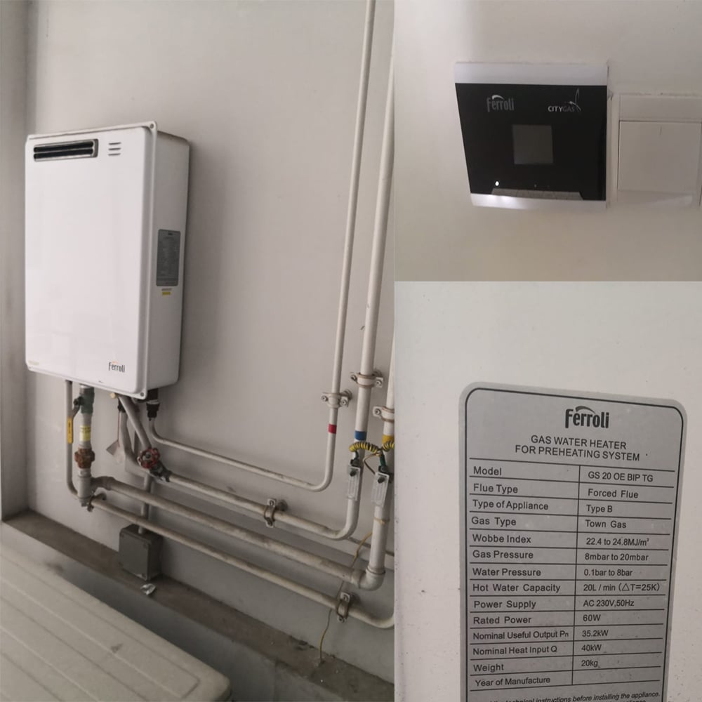 Ferroli GS 20 OE BIP TG gas heater replacement at Riversound Residences - 15 Mar 2024