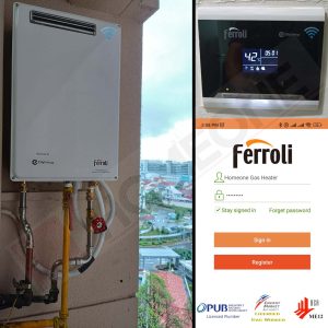 Ferroli Gas Heater WIFI - GS 20 OE TG (I) #1 Safety in Singapore. Gas Licensed Repair, replacement, installation for condo to solve control panel no display, no hot water, no working