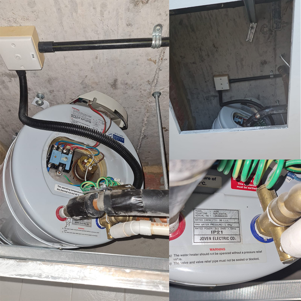 Joven JH35 water heater replacement at Sunglade -6 May 2024