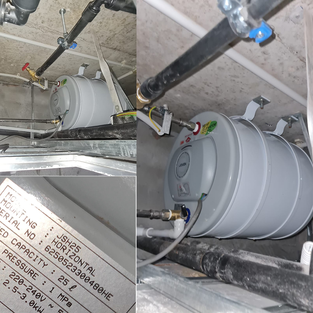 Joven JSH25 water heater replacement at Terrasse - 14 May 2024