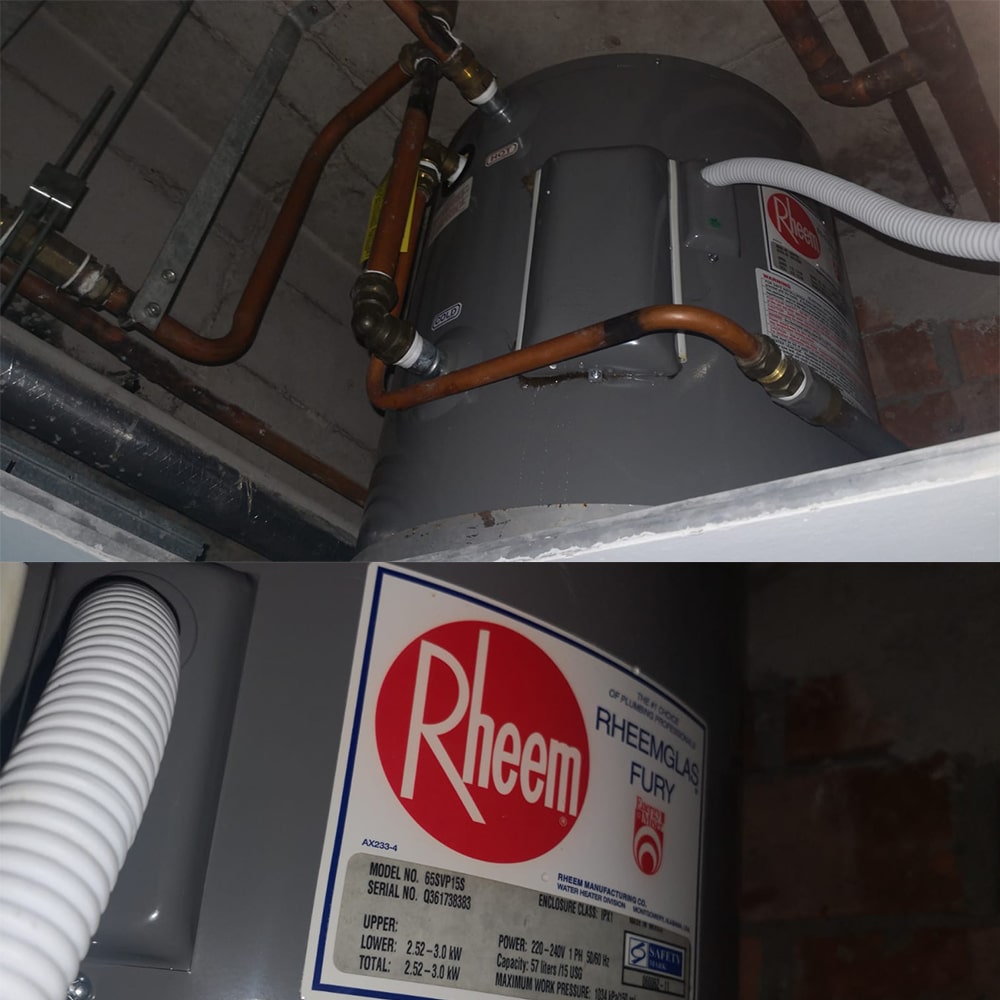 Rheem 65SVP15S water heater replacement at Seletaris - 6 Apr 2024