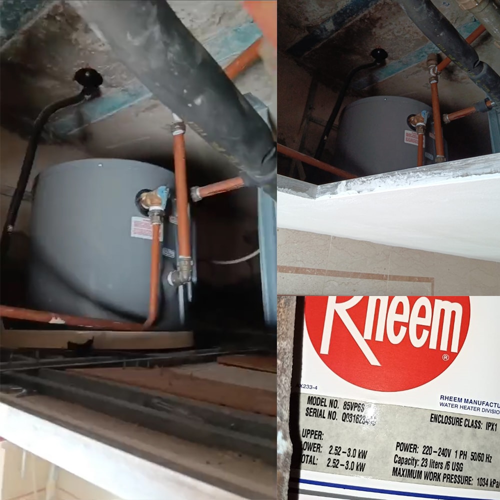 Rheem 85VP6S water heater replacement at The Hillside - 30 Apr 2024