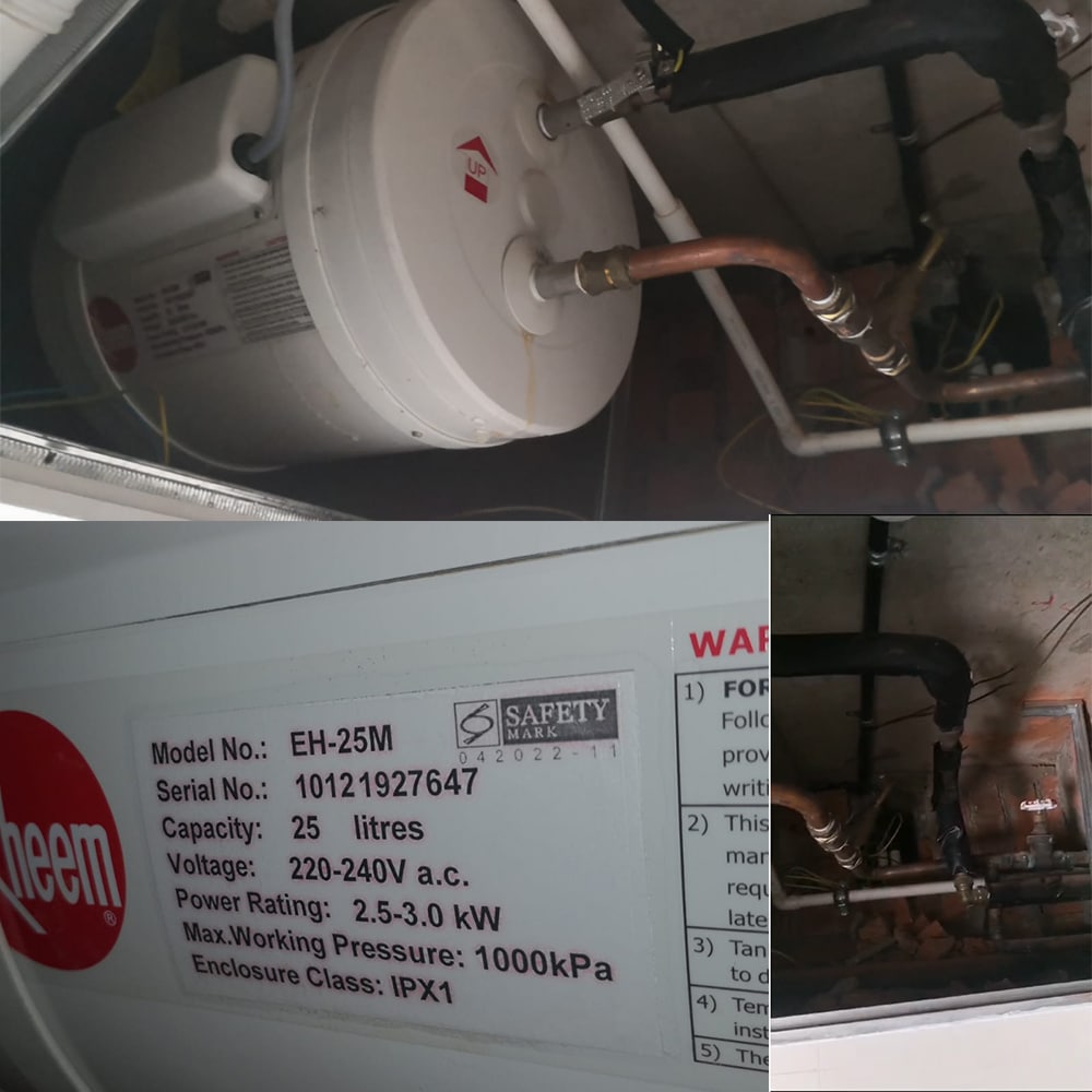 Rheem EH-25M water heater replacement at The Interweave - 23 Mar 2024