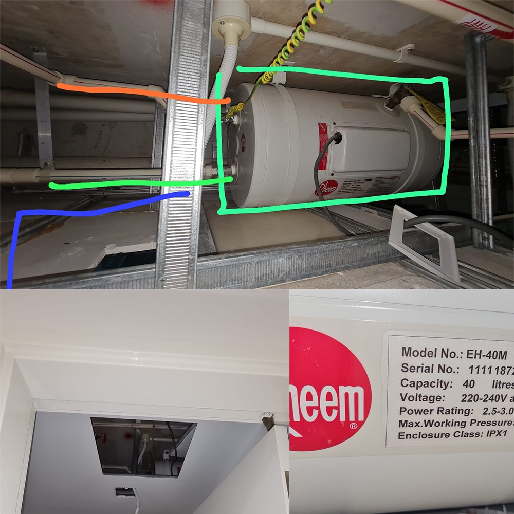 Rheem EH-40M water heater replacement at The Minton - 12 Apr 2024