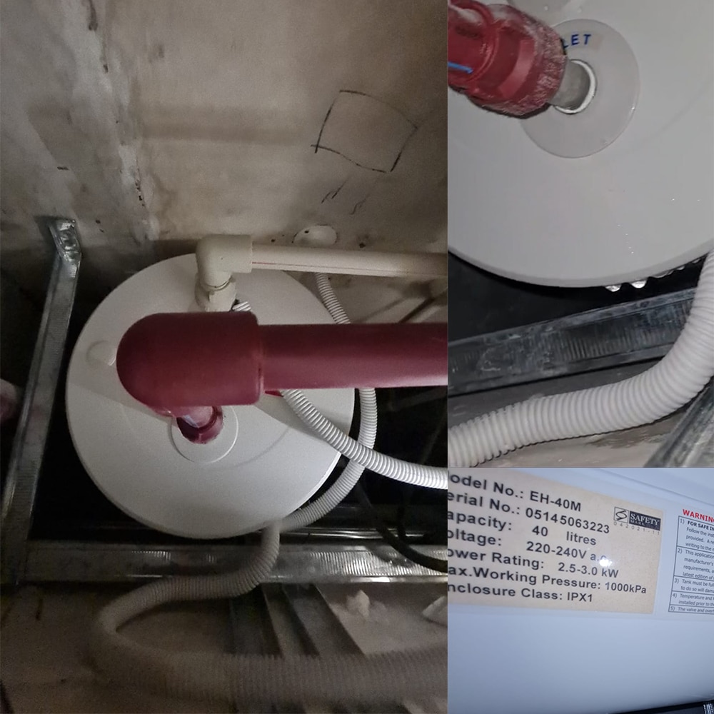 Rheem EH-40M water heater replacement at at Woodsvale 6 May 2024