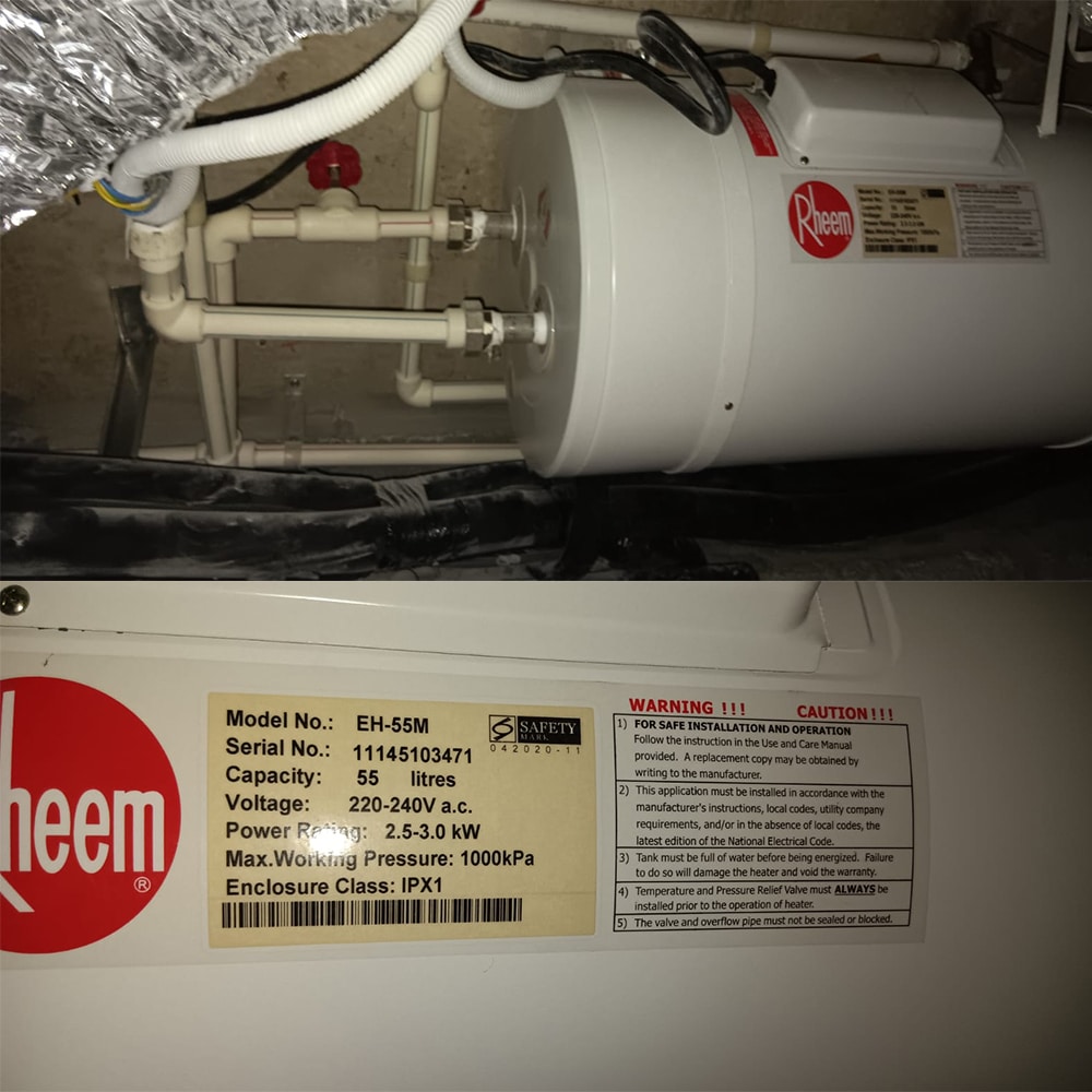 Rheem EH-55M water heater replacement at Sant Ritz- - 5Apr 2024