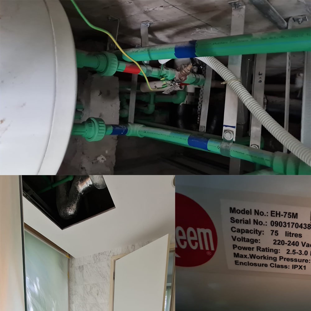 Rheem EH-75M water heater replacement at Reflections at Keppel Bay - 3 May 2024