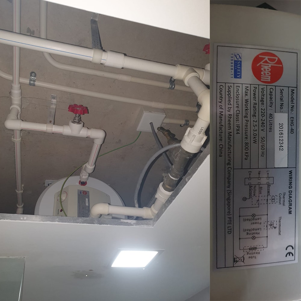 Rheem EHG-40 water heater replacement at Kingsford Waterbay - 21 Mar 2024