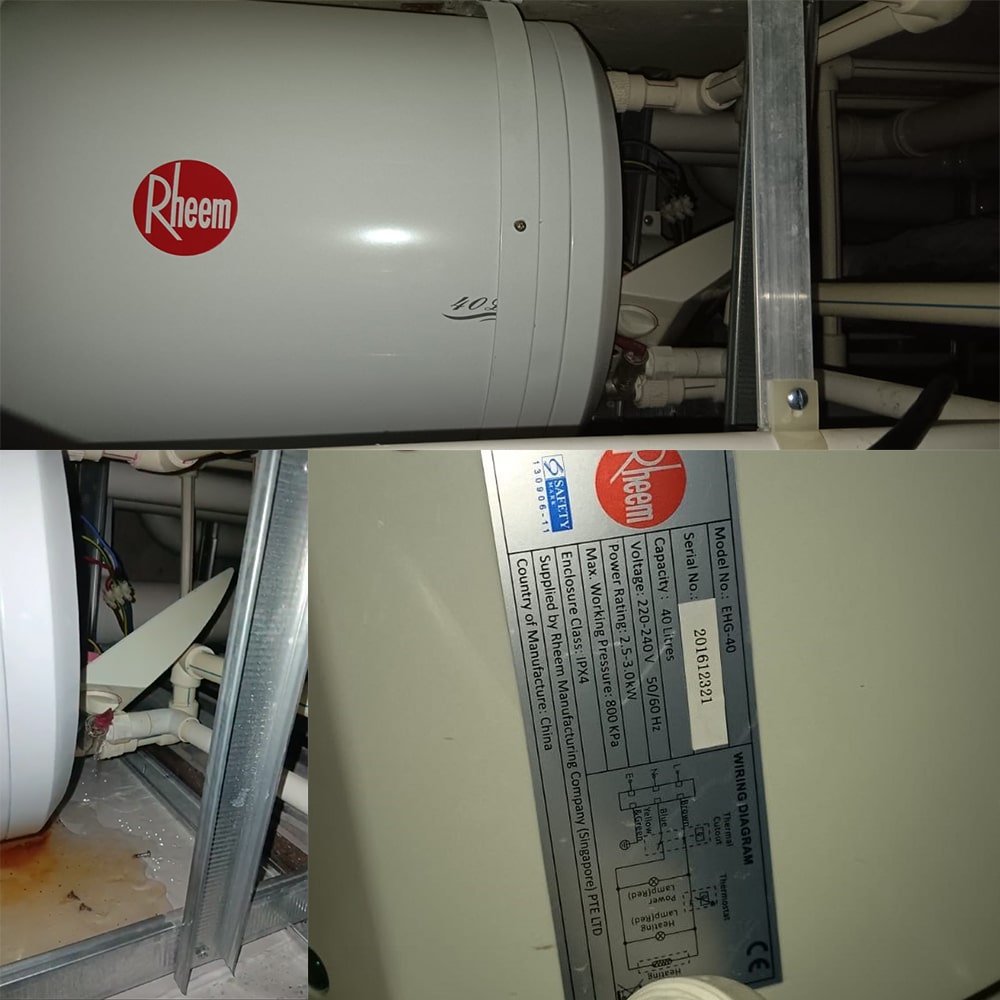 Rheem EHG-40 water heater replacement at Sol Acres - 8 Apr 2024