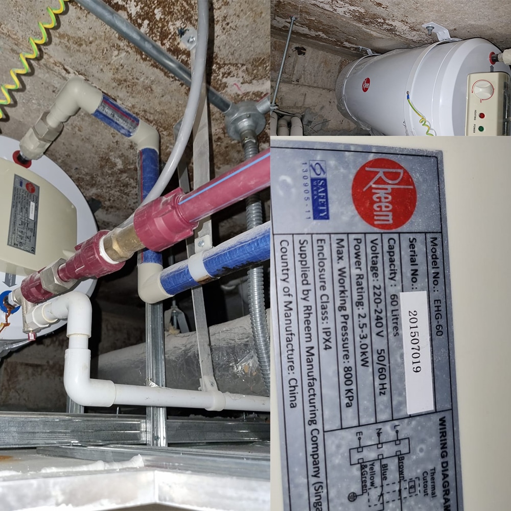 Rheem EHG-60 water heater replacement at KAP Residences - 11 Apr 2024