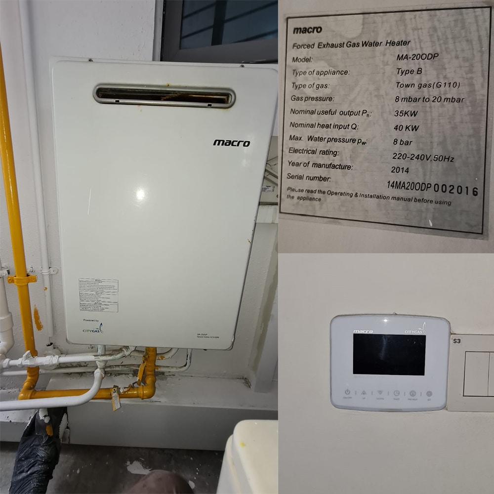 Macro MA-20WODP gas heater replacement at H2O Residences - 31 May 2024