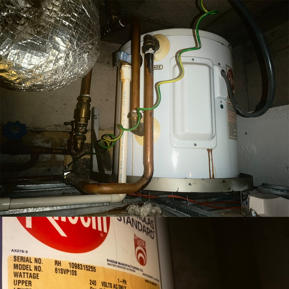 Rheem 61SVP10S water heater replacement at The Woodgrove - 28 May 2024