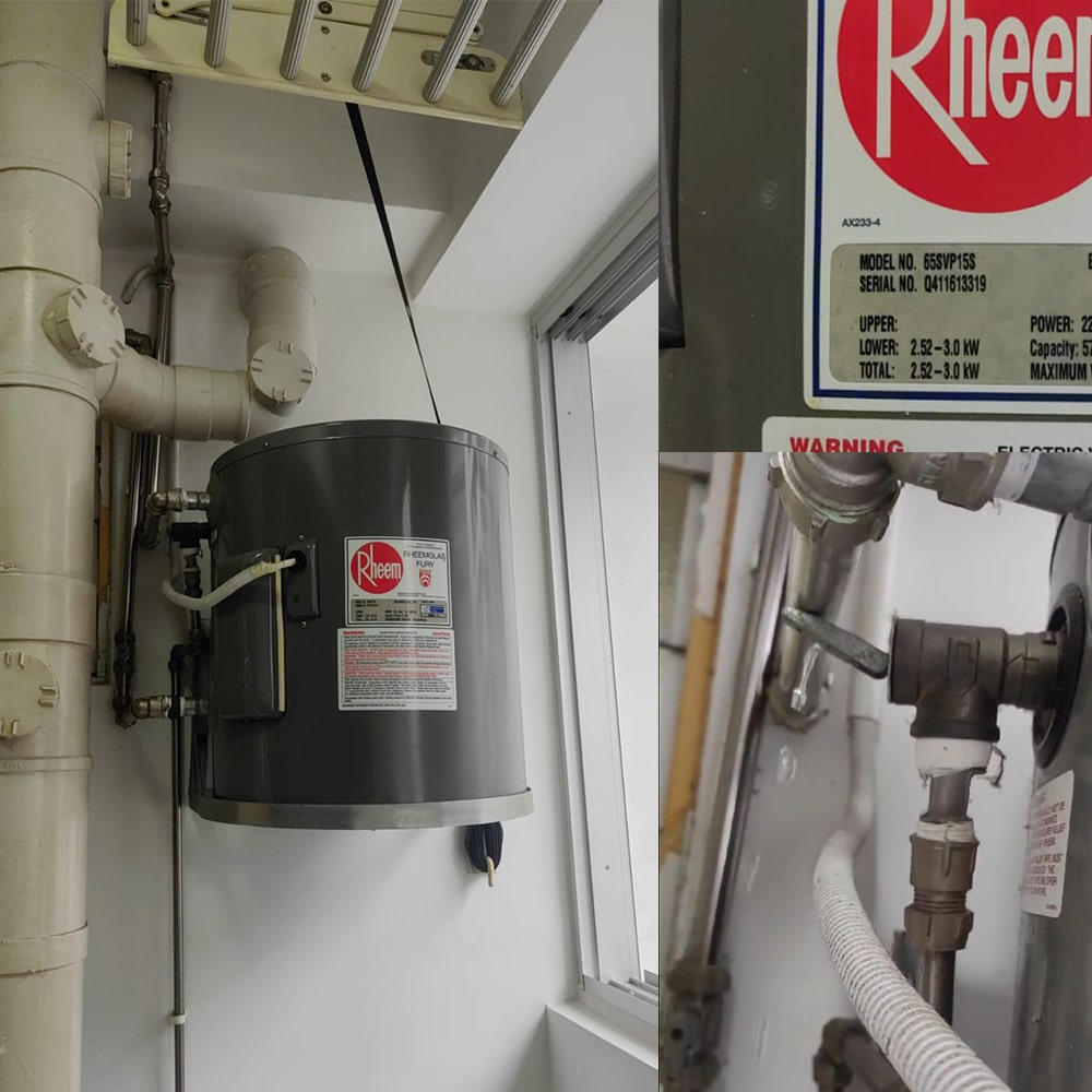 Rheem 65SVP15S water heater replacement at 10C Bendemeer Road HDB-31 May 2024