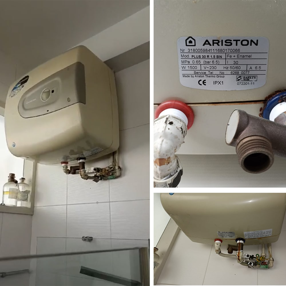 Ariston PLUS 30 R water heater replacement at 222 Simei Street 4 HDB - 7 Jun 2024