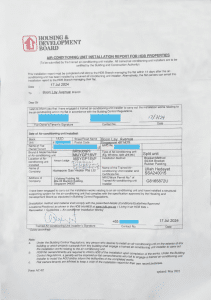 HDB Aircon Installation - Submission Form - 17 Jul 2024