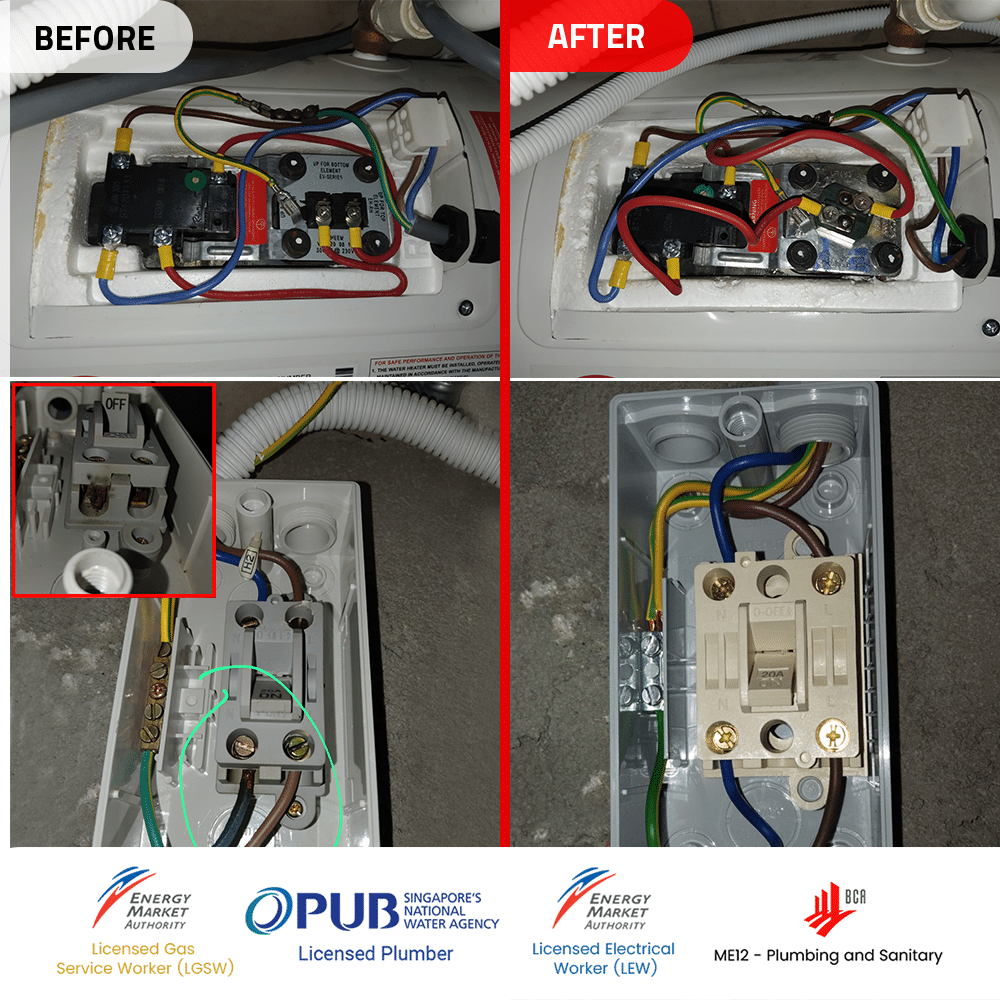 Storage Water Heater Safety Rheem EH86H 40 Heating Element Replacement and Burned Isolator Replacement