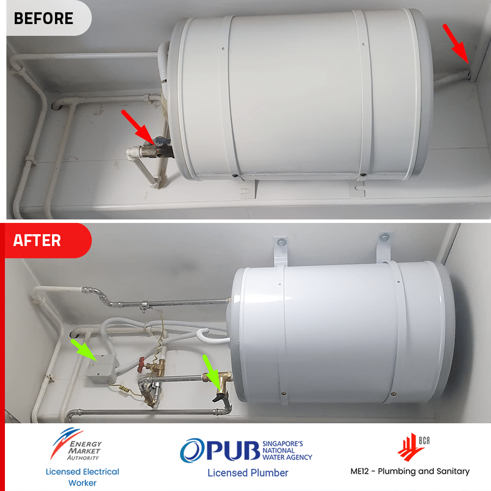 Storage Water Heater Tripping - Before and after of Joven JH35 water heater replacement.