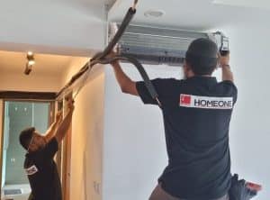 HDB Aircon Installation - Mounting the Indoor unit FCU