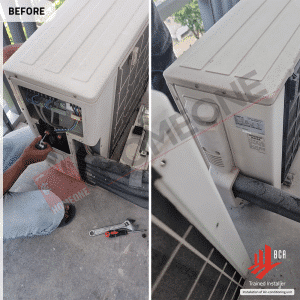 Daikin Aircon Condo Installation - Dismantling the existing CU 