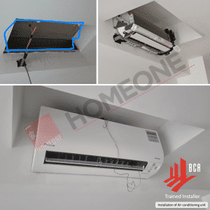 Daikin Aircon Condo Installation - Ceiling Reinstatement