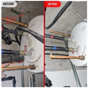 Rheem TUR-55KVM - Waste Heat Storage Water Heater Repair - Referegrant Pipe disconnection at Storage Water Heater Side