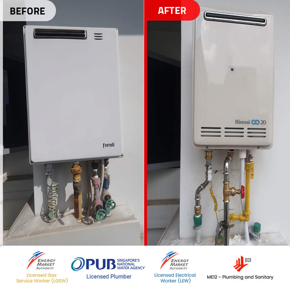 Ferroli GS 20 OE BIP TG gas heater replacement replacement to Macro MA-20WOD at Hillsta -Before and After replacement - 13 Dec 2023