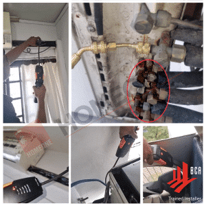 Fujitsu Aircon Gas Leak Repair - Testing with Gas leak detectors - 31 Sep 2024