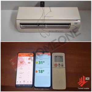 Aircon Gas Top-up Mitsubishi - Temperature analysis after refrigerant renewal