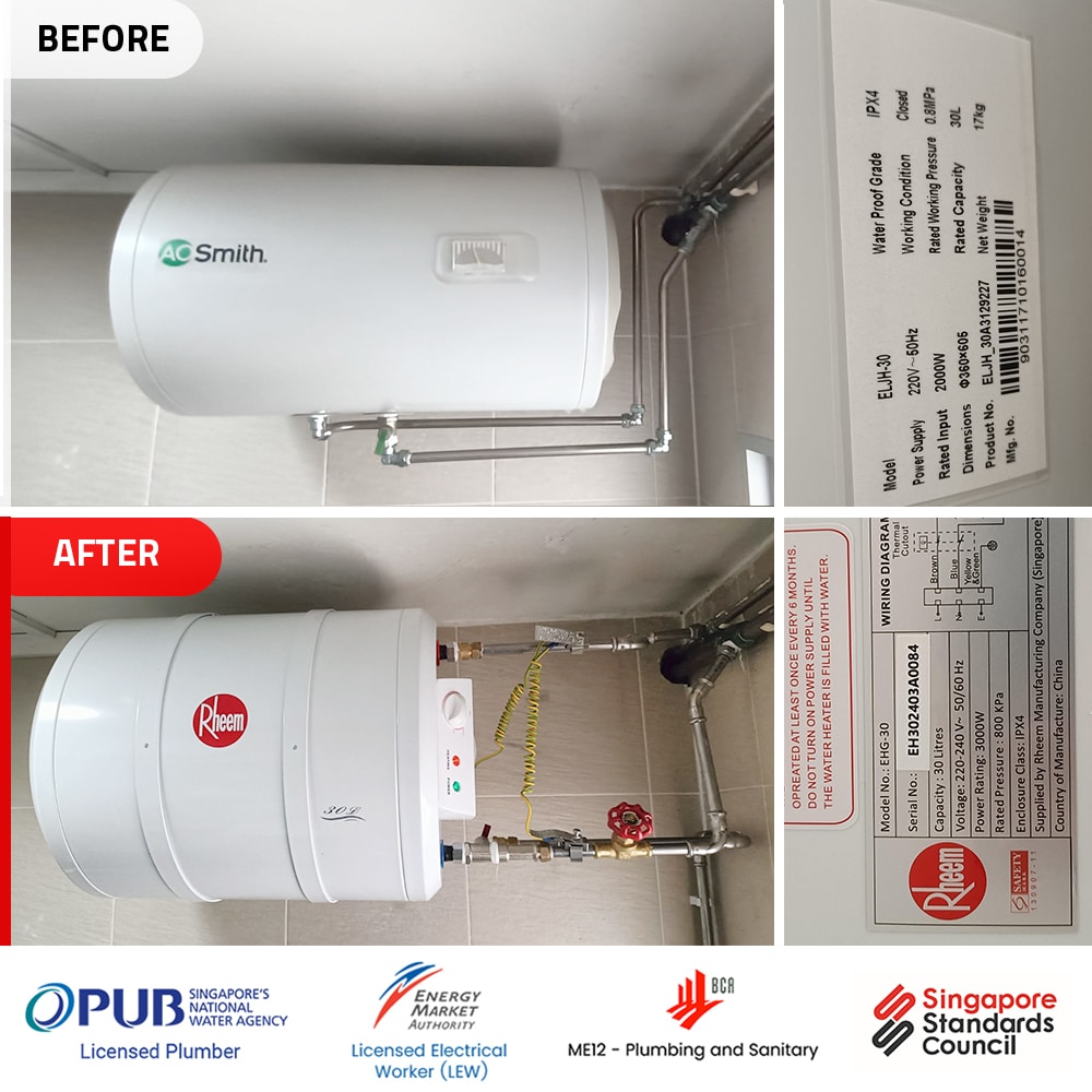 AOS Bath Water Heater ELJH-30 HDB 00