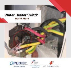 Water Heater Switch Burnt Mark