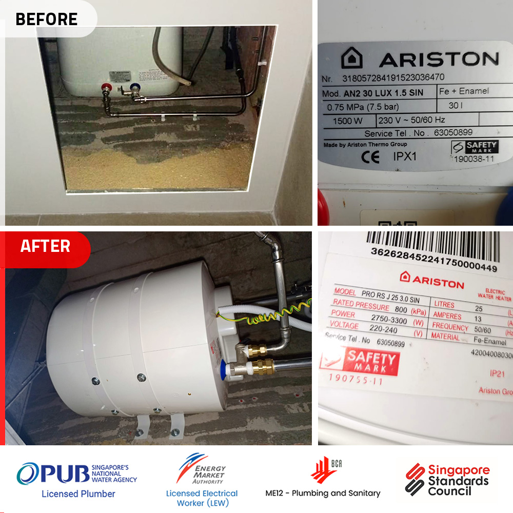 Ariston Water Heater AN2 30 LUX Condo Replacement-00